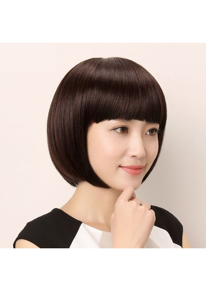 Peruk Kadın Kısa Saç Bobo Kafa Dalga Başkanı Kapak Saç Gerçek Saç Kısa Düz Saç Öğrenci Kafa Peruk Kılıf Orta Yaşlı ve Yaşlı Peruk (Yurt Dışından) modelleri