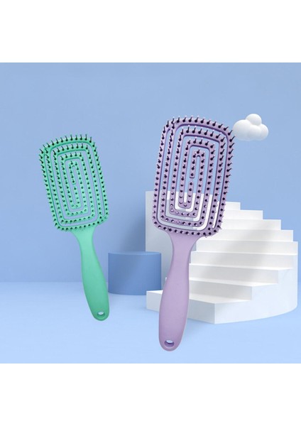 Saç Derisi Masaj Tarak Saç Fırçası Kıl Naylon Kadın Islak Kıvırcık Detangle Saç Fırçası Salon Kuaförlük Şekillendirici Araçları Damla (Yurt Dışından)