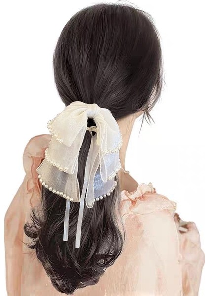 At Kuyruğu Peruk Kadın Kavrama Inci Yay Kıvırcık Saç Düşük Kravat At Kuyruğu Simülasyon Saç (Yurt Dışından) fırsatları