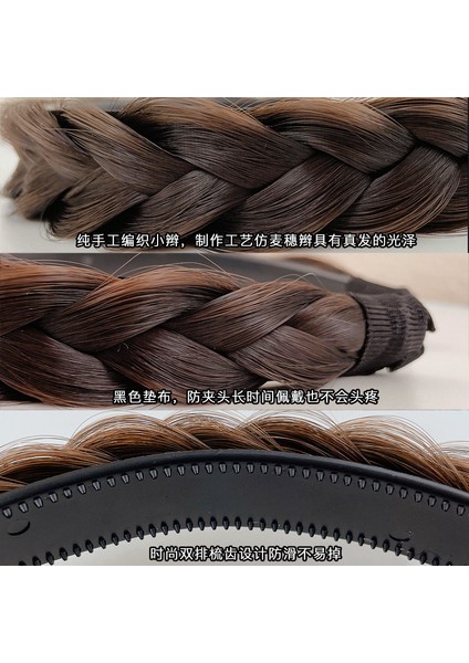 Büküm Örgü Peruk Saç Çemberi Kadın Headdress Entegre Kılçık Bezleri Örgülü Saç Bandı Örgü Firkete Internet Ünlü 2024 Yeni (Yurt Dışından) modelleri