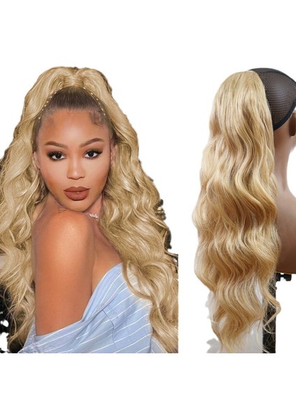 Avrupa ve Amerika Sınır Ötesi Peruk Ipli Fiber At Kuyruğu Uzun Kıvırcık Saç Kıvırcık Büyük Dalga Yüksek Sıcaklık Fiber At Kuyruğu (Yurt Dışından) indirimleri