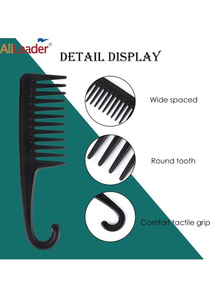 Büyük Muhtasar Geniş Diş Tarak Dolaşık Açıcı Saç Fırçası Duş Tarağı Kanca ile Kıvırcık/ıslak/kuru/uzun/kalın Saç Tarak Fırça Kadınlar Için (Yurt Dışından) modelleri