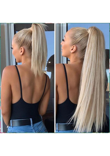 Fabrika Doğrudan Satış Uzun Peruk At Kuyruğu Bağlı At Kuyruğu Uzun Düz Saç Görünmez Dikişsiz Çok Renkli Isteğe Bağlı Tek Parça Dropshipping (Yurt Dışından)