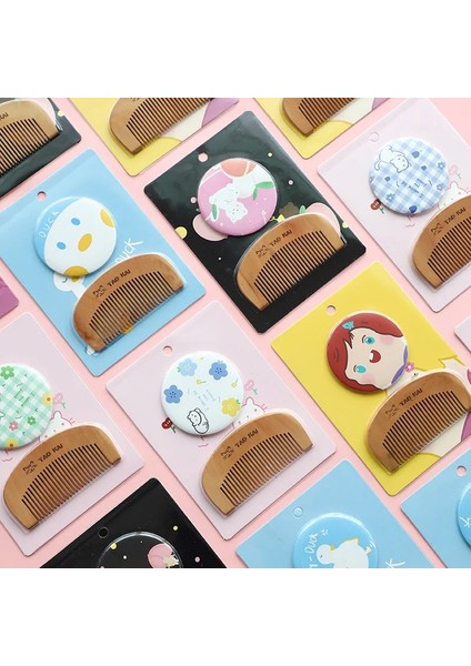 Karikatür Ayna Saç Fırçası Tarak Seti Aktivite Spor Salonu Taşınabilir Küçük Ayna Anti-Vida Saç Fırçası Kadınlar Için Bebek Anne-Çocuk Şeyler (Yurt Dışından) fırsatları