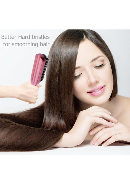 Ahşap Saplı Saç Fırçası Sert Domuzu Kıl Tarak Erkekler Kadınlar Için Kuaförlük Saç Şekillendirici Sakal Tarağı Fırça Salon Araçları 4 Renk (Yurt Dışından)