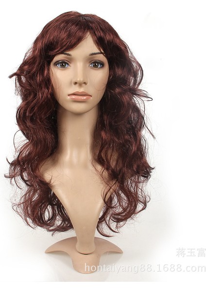 Türük Fabrika Peruk Uzun Kıvırcık Saç Yan Patlama Modeli Peruk Şişme Bebek Peruk (Yurt Dışından)
