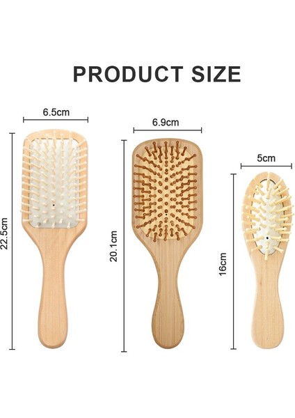 Bambu Taraklar Hava Yastığı Masaj Saç Fırçası Anti-Statik Dolaşık Kıvırcık Saç Kadın Saç Dökülmesini Azaltmak Kafa Derisi Sağlığını Geliştirmek Şekillendirici Araçları (Yurt Dışından)