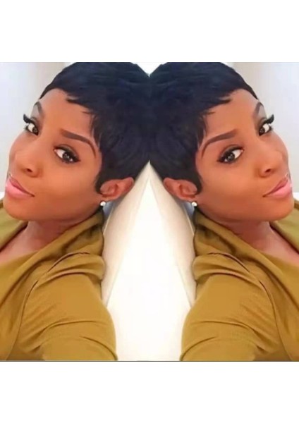 Sınır Ötesi Sıcak Satış Avrupa ve Amerika Dış Ticaret Peruk Afrikalı Kadın Siyah Kısa Düz Saç Fabrikası Stokta (Yurt Dışından) fırsatları