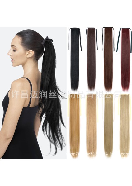 Bağlı At Kuyruğu Peruk Kadın Uzun Düz Saç Örgü At Kuyruğu Uzantılarıdüz Ipli At Kuyruğu (Yurt Dışından)