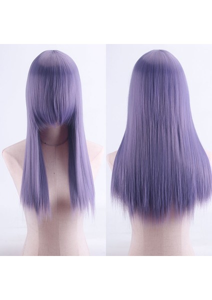 Shengda Cosplayanime Peruk Yüksek Sıcaklık Fiber Gül Net RENKLI60CMKALIN Uzun Düz Saç Dış Ticaret (Yurt Dışından) fırsatları