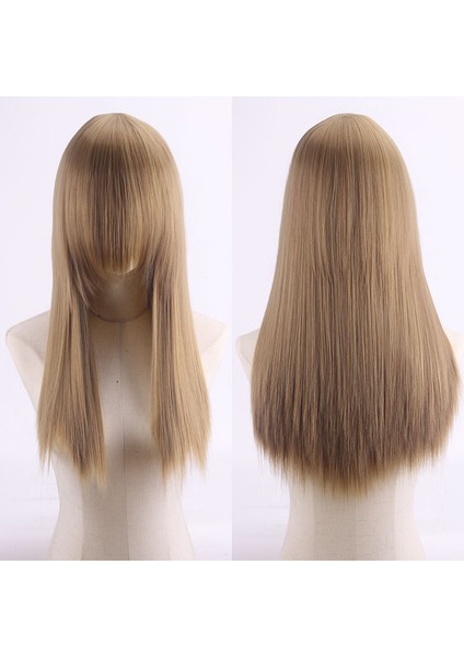 Shengda Cosplayanime Peruk Yüksek Sıcaklık Fiber Gül Net RENKLI60CMKALIN Uzun Düz Saç Dış Ticaret (Yurt Dışından) indirimleri