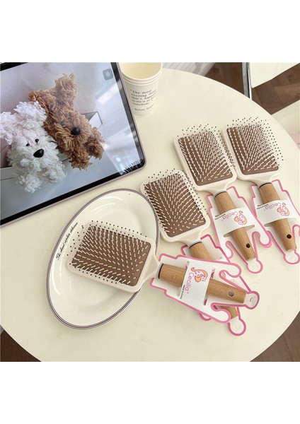 Güney Kore Ins Basit Hava Yastığı Tarak Ahşap Saplı Anti-Statik Kıvırcık Saç Masaj Tarak Güzel Görünümlü Tarak (Yurt Dışından) modelleri