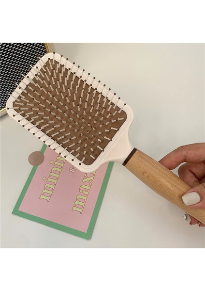 Güney Kore Ins Basit Hava Yastığı Tarak Ahşap Saplı Anti-Statik Kıvırcık Saç Masaj Tarak Güzel Görünümlü Tarak (Yurt Dışından) indirimleri