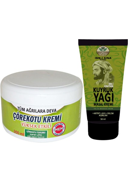 Kuyruk Yağı Kremi 1 Adet 50 ml + 1 Adet 200 ml Çörek Otu Kremi White Box / Agrıseti Kas Iskelet Sırt Bel