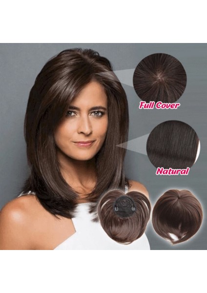 Fer# Moda ♥ipeksi Klipsli Saç Topper Peruk ♥ısıya Dayanıklı Fiber Saç Uzatma Saç Parçaları Klipsli Üst Saç Uzantıları Wigssion ♥kadınlar Için[hazır Stok] (Yurt Dışından)