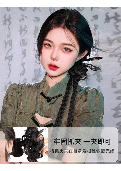 Peruk At Kuyruğu Kadın Örgü Yeni Çin Tarzı Örgülü Saç Hanfu Antik Tarzı Kavrama Saç Çanta Büküm Uzun Örgü Boks Örgü Peruk (Yurt Dışından) modelleri