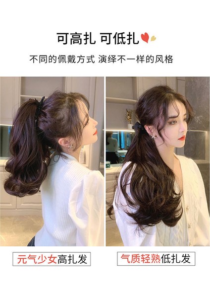 Düşük At Kuyruğu Peruk Kadın Askı Armut Şeklinde Saç Rulo Yapay Saç At Kuyruğu Uzantıları Doğal Uzun Kıvırcık Saç Kravat Saç Peruk Örgü (Yurt Dışından) modelleri