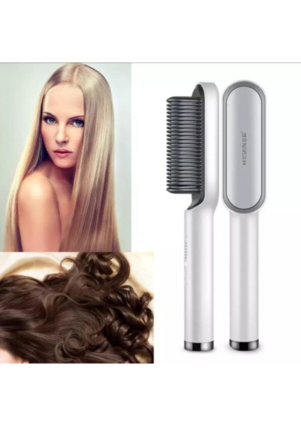 Saç Düzleştirici Profesyonel Elektrikli Fırça Isıtmalı Tarak Düz ve Kıvırcık Şekillendirme Aracı (Yurt Dışından) fiyatları