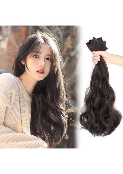 Kadın Uzun Saç Tek Parça Peruk Yama Dikişsiz Saç Uzatma Dalga Saç Uzantıları Kabarık Parça Kelepçe 、 Çember Peruk Seti (Yurt Dışından)