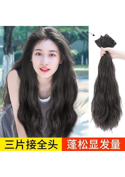 Kadın Uzun Saç Tek Parça Peruk Yama Dikişsiz Saç Uzatma Dalga Saç Uzantıları Kabarık Parça Kelepçe 、 Çember Peruk Seti (Yurt Dışından) indirimleri