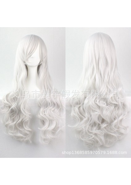 Peruk Cos Peruk 80 cm Uzun Kıvırcık Saç Yüksek Sıcaklık Fiber Çok Renkli Kıvırcık Saç Anime Doğrudan Satış Avrupa ve Amerika (Yurt Dışından) modelleri