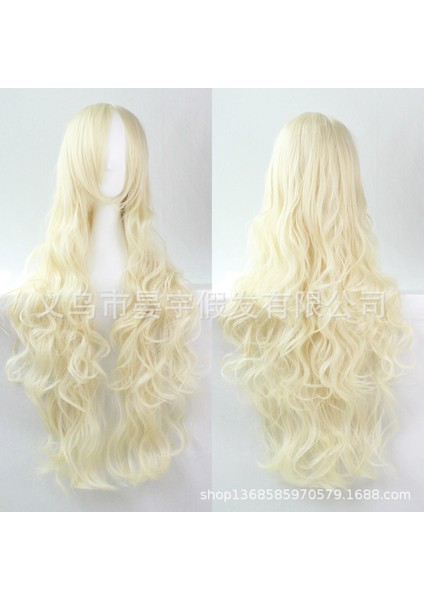 Peruk Cos Peruk 80 cm Uzun Kıvırcık Saç Yüksek Sıcaklık Fiber Çok Renkli Kıvırcık Saç Anime Doğrudan Satış Avrupa ve Amerika (Yurt Dışından) indirimleri