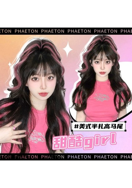 Peruk Kadın's Uzun Saç Yapay Saç Boyalı Renkli At Kuyruğu Örgüsü Klipsli Tip Yarım Kravat Şelale Yüksek At Kuyruğu Sıcak Kız Örgüsü (Yurt Dışından) fırsatları