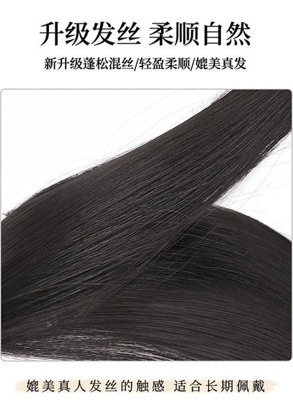 3D Prenses Kesim Patlama Peruk Kadın Kafa Saç Değiştirme Doğal Alın Peruk Seti Dikişsiz Simülasyon Kapak Gri Saç Sahte Patlama (Yurt Dışından) fırsatları