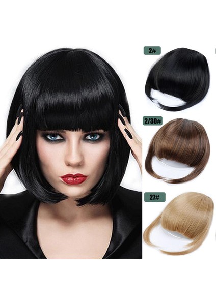 Kısa Düz Ön Saç Düzgün Patlama Klipsli Saç Patlama Uzatma Postiş Sentetik Doğal Patlama Saç Parçası (Yurt Dışından)