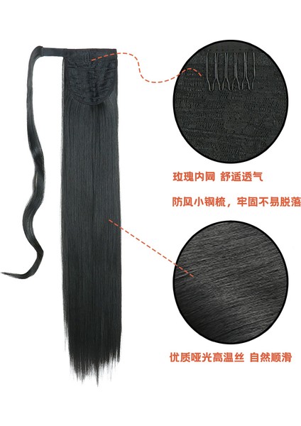 At Kuyruğu Uzantıları Uzun Avrupa ve Amerikan Düz Saç Velcro At Kuyruğu Fiber At Kuyruğu Örgü Çok Renkli Peruk Fabrika (Yurt Dışından) fırsatları