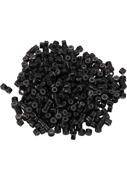 TWEXQNY-500 Adet Siyah 5mm Silikon Astarlı Mikro Halka Bağlantılar Boncuk ve 1 Takım Saç Uzatma Aracı Kiti Kelepçe Kanca Çekme Pimi (Yurt Dışından) modelleri