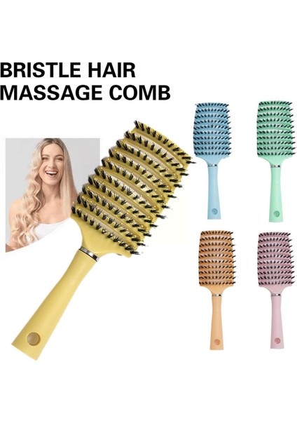 Saç Derisi Masaj Tarak Saç Fırçası Kadın Islak Kuru Kıvırcık Kıl Kuaför Salon Dolaşmayı Çözücü Şekillendirici Fırça Saç Naylon Araçları S2A1 (Yurt Dışından)