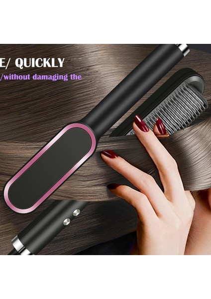 Saç Düzleştirici Fırçası, Taraklı Saç Düzleştirme Demiri, Hızlı Isıtma ve 5 Sıcaklık Ayarı ve Haşlanma Önleyici, Evde Profesyonel Salon Için Mükemmel Saç Şekillendirici (Çok Renkli) (Yurt Dışından) indirimleri