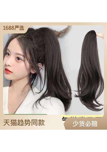 Peruk Kadın Kavrama Yüksek At Kuyruğu Simülasyonu Tam Insan Saç Uzunluğu Hamur-Büküm Tarzı Bezler Peruk Seti Süper Hafif At Kuyruğu Kıvırcık Saç Bağlayabilir (Yurt Dışından)