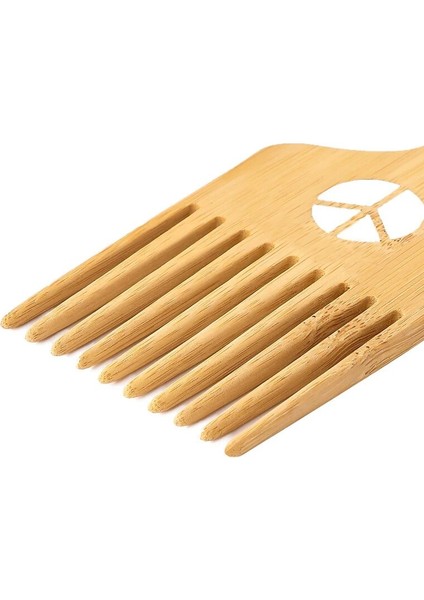 Afro Saç Çekme Tarak Yumruk Şekli Saplı Anti-Statik Doğal Bambu Uzun Diş Dolaşık Açıcı Tarak Kuaförlük Şekillendirici Aracı (Yurt Dışından) modelleri