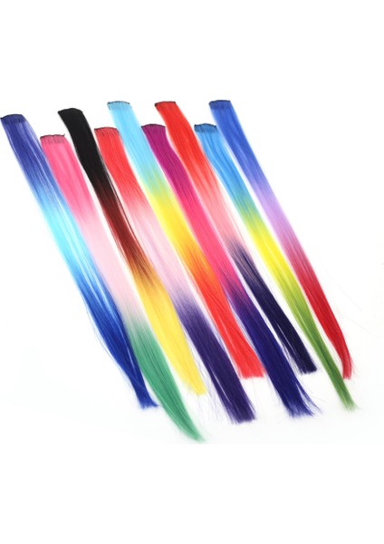 Yeni Avrupa ve Amerikan Tarzı Peruk Kadın Renkli Saç Uzatma Tek Parça Tek Klip Dikişsiz Degrade Renk Peruk Stokta Set (Yurt Dışından) modelleri