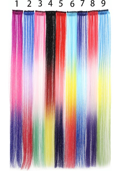 Yeni Avrupa ve Amerikan Tarzı Peruk Kadın Renkli Saç Uzatma Tek Parça Tek Klip Dikişsiz Degrade Renk Peruk Stokta Set (Yurt Dışından) indirimleri