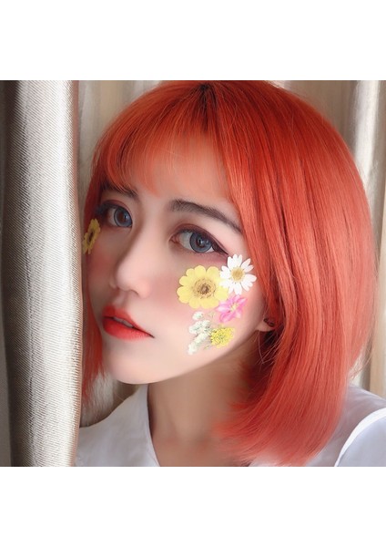 Peruk Kadın Rengi Kısa Saç Saç Hava Patlama Bobo Düz Saç Sentetik Peruk (Yurt Dışından) modelleri