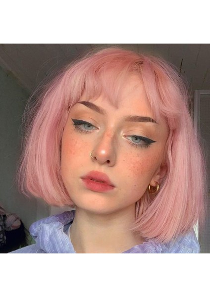 Peruk Kadın Rengi Kısa Saç Saç Hava Patlama Bobo Düz Saç Sentetik Peruk (Yurt Dışından) fırsatları