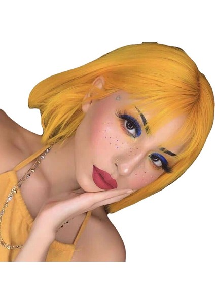 Peruk Kadın Rengi Kısa Saç Saç Hava Patlama Bobo Düz Saç Sentetik Peruk (Yurt Dışından) indirimleri