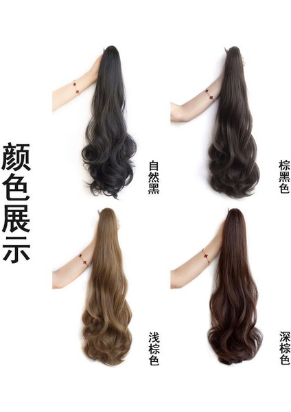 At Kuyruğu Peruk Kadın Klipsli Yapay Uzun Kıvırcık Saç Büyük Dalgalı Net Kırmızı Yüksek At Kuyruğu Kadın Yüksek Sıcaklık Fiber Peruk At Kuyruğu (Yurt Dışından) modelleri