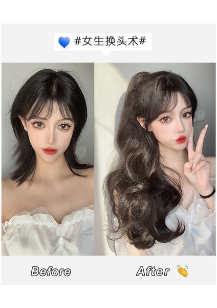 At Kuyruğu Peruk Kadın Klipsli Yapay Uzun Kıvırcık Saç Büyük Dalgalı Net Kırmızı Yüksek At Kuyruğu Kadın Yüksek Sıcaklık Fiber Peruk At Kuyruğu (Yurt Dışından) fırsatları