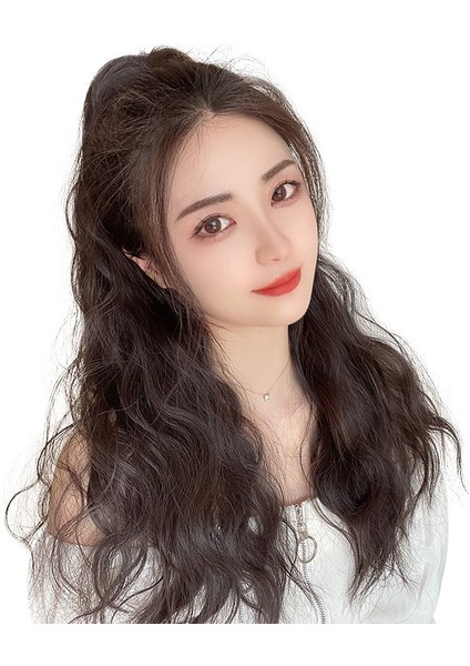 At Kuyruğu Peruk Kadın's Uzun Saç Kavrama Su Dalgalı Yüksek At Kuyruğu Yapay Saç Doğal Internet Ünlü Örgü Askı At Kuyruğu Uzantıları (Yurt Dışından) indirimleri