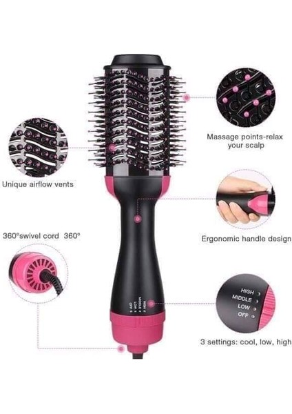 Sıcak Hava Fırçası Doğrultma | Saç Kurutma Makinesi Tarağı | Taraklı Dolgunlaştırıcı | Düzleştirici Bigudi Salon Negatif Iyon SeramikÜfleme Sıkma Kurutucu Döner Fırça (Yurt Dışından) modelleri