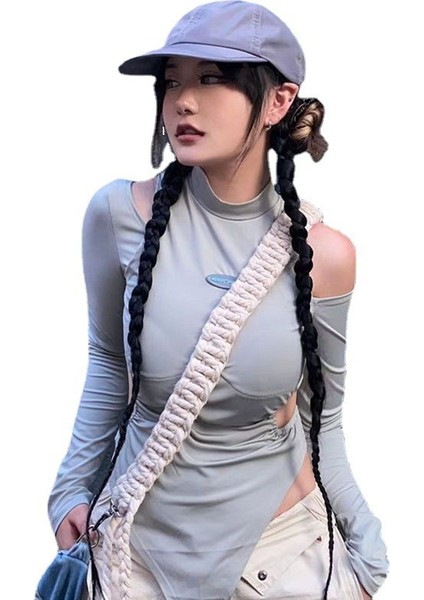 At Kuyruğu Peruk Kadın Uzun Saç Boks Dreadlocks Çiftleri At Kuyruğu Internet Ünlü Aynı Stil Yeni Çin Bükülmüş Büküm Büküm Uzun Örgü Stokta (Yurt Dışından) indirimleri