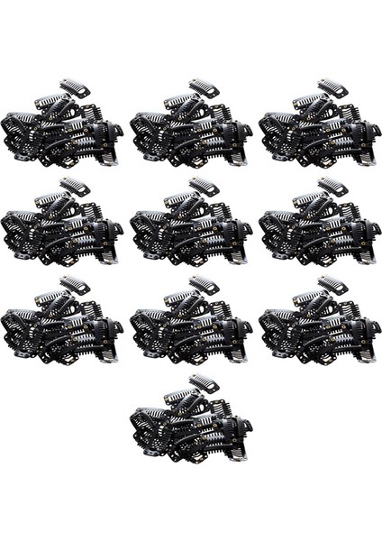 200 Adet Siyah Dokuz Diş Klip Saç Uzatma Için Yapış Klip Dıy Kullanımı Için (Siyah) 32 mm L (Yurt Dışından)