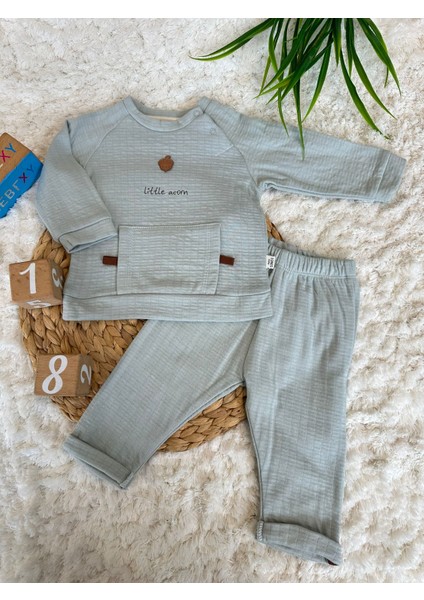 Little Acorn Baskılı Alt Üst Bebek Takım