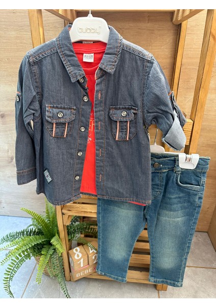 Içi Tişörtlü Gömlek Takım 3'lü