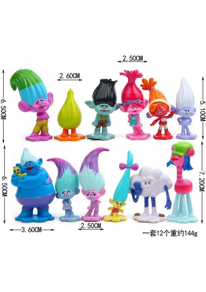 Huilopker 12 Adet/grup Troller Aksiyon Figürü Haşhaş Simülasyon Modeli Çocuk Oyuncakları Çocuk Hediye Katı Bebek Süsleri Kek Dekorasyon (Yurt Dışından)