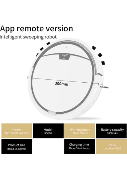 Robotlu Süpürge Akıllı App Uzaktan Kumanda Kablosuz Temizleme, Beyaz (Yurt Dışından) modelleri